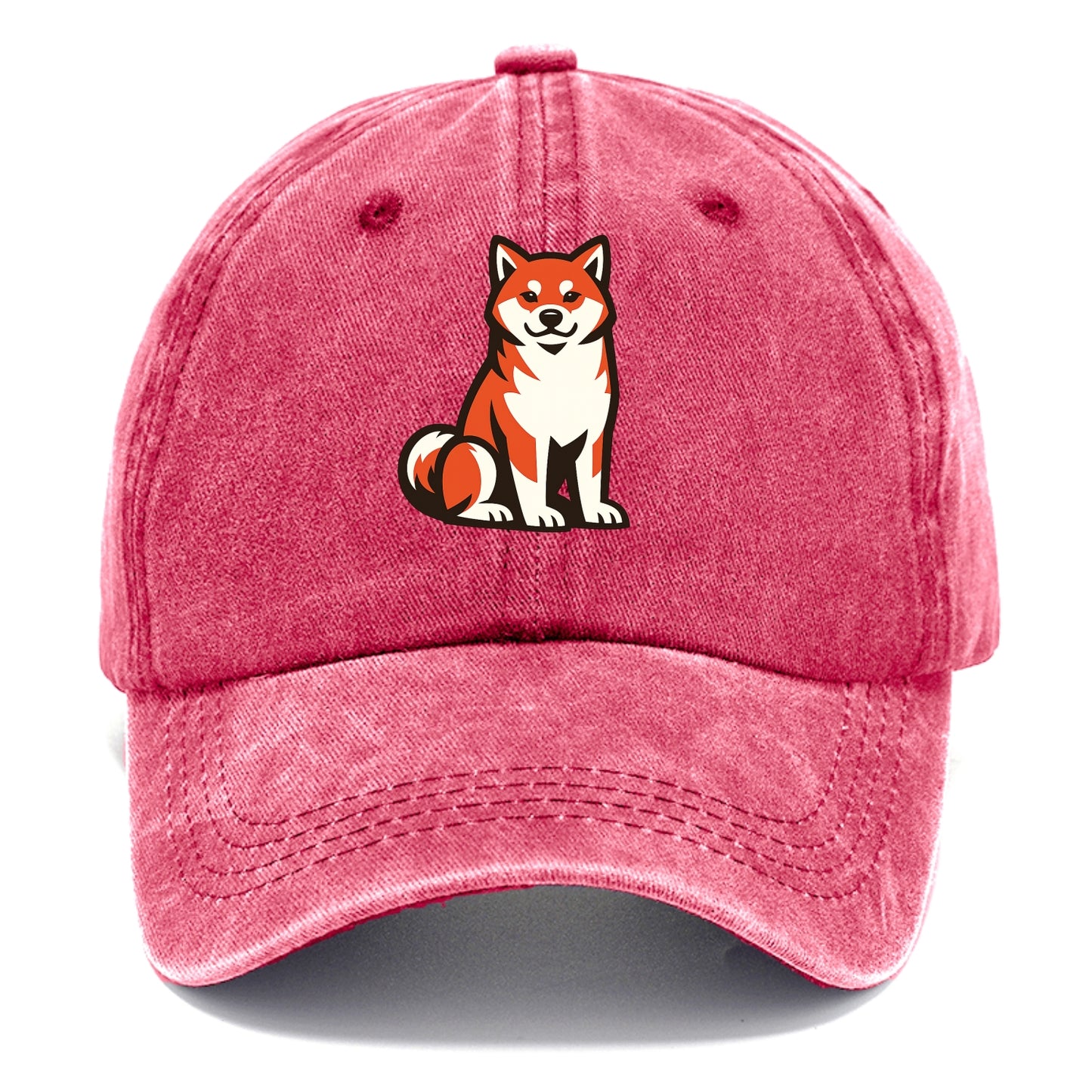 Sitting Shiba Inu Emblem - Classic Cap - Pomegranate Blush(Pink)