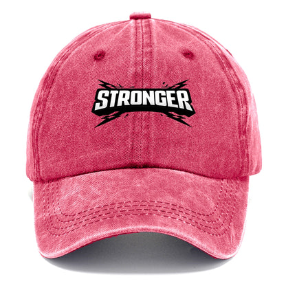 Bold typography design - "STRONGER" - getting better, building power - Classic Cap - Pomegranate Blush(Pink)