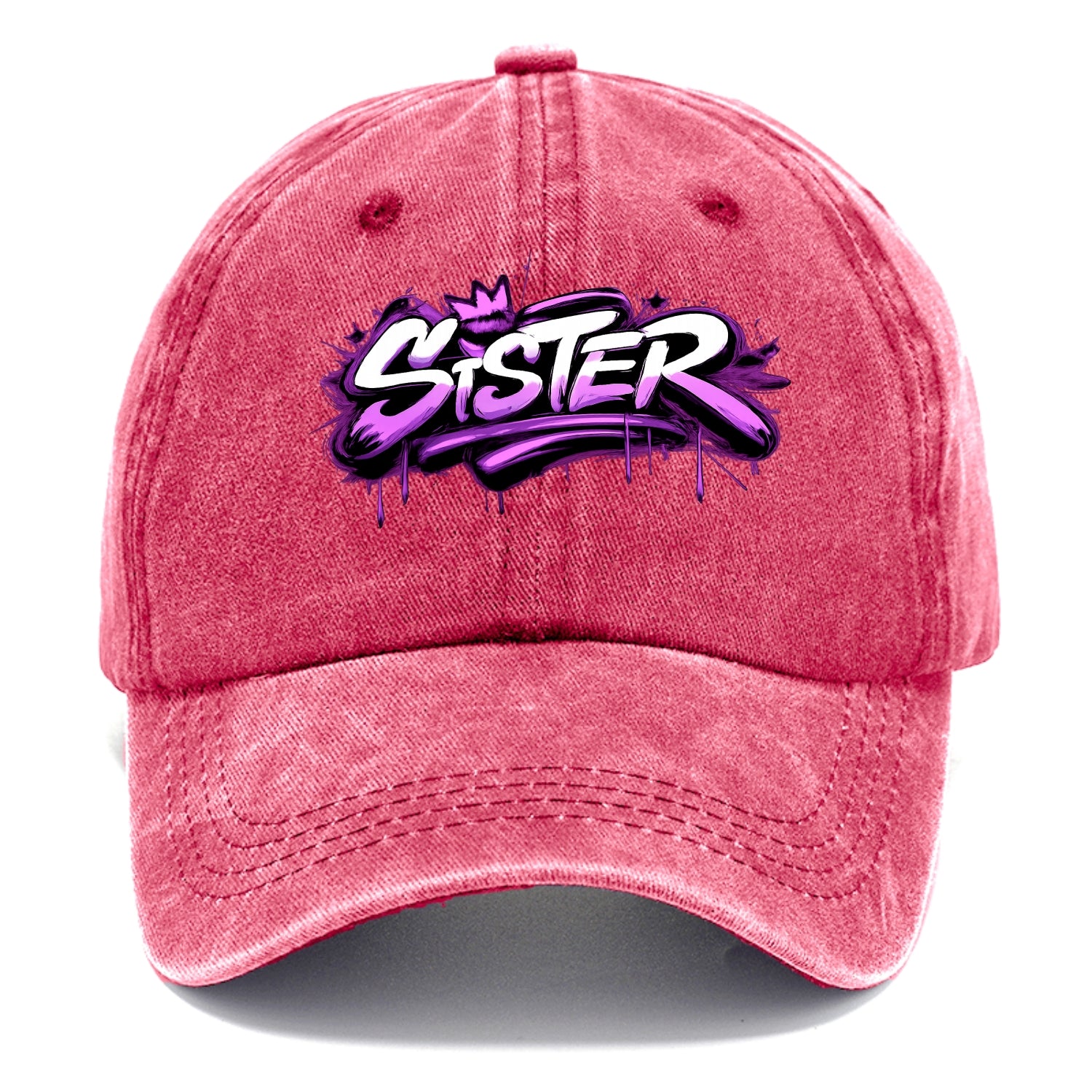 Bold typography design - "SISTER" - female bond, sisterhood - Classic Cap - Pomegranate Blush(Pink)
