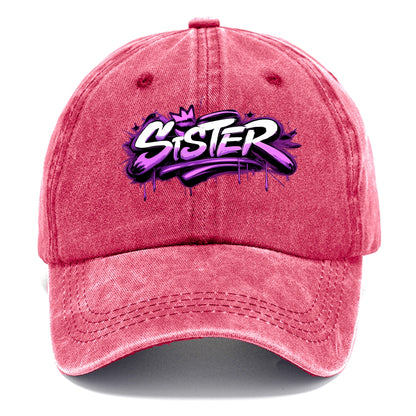 Bold typography design - "SISTER" - female bond, sisterhood - Classic Cap - Pomegranate Blush(Pink)