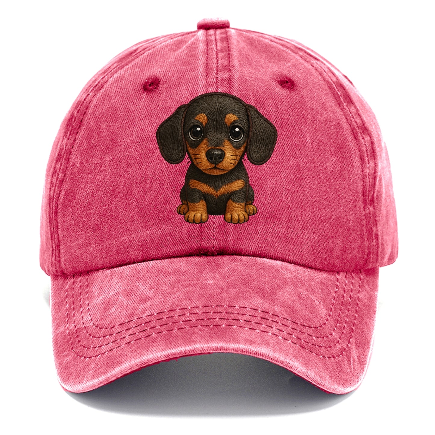 Baby Dachshund Puppy - long body, short legs, floppy ears, curious eyes, - Classic Cap - Pomegranate Blush(Pink)