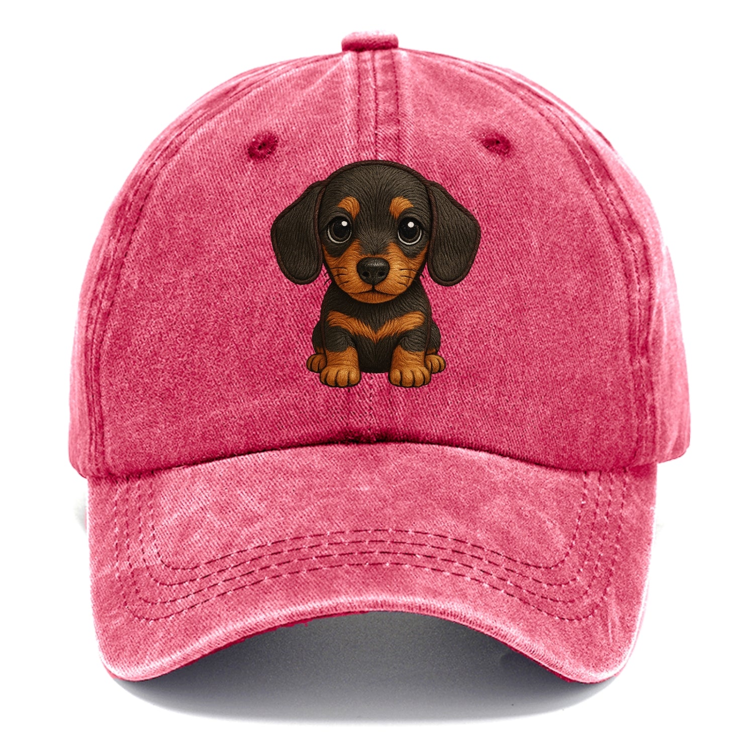 Baby Dachshund Puppy - long body, short legs, floppy ears, curious eyes, - Classic Cap - Pomegranate Blush(Pink)