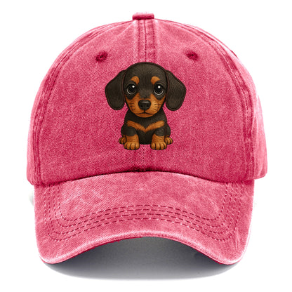Baby Dachshund Puppy - long body, short legs, floppy ears, curious eyes, - Classic Cap - Pomegranate Blush(Pink)