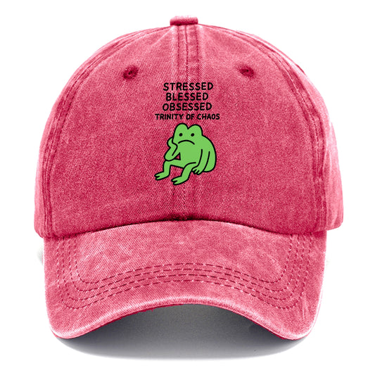 STRESSED BLESSED OBSESSED | Trinity of chaos - Classic Cap - Pomegranate Blush(Pink)