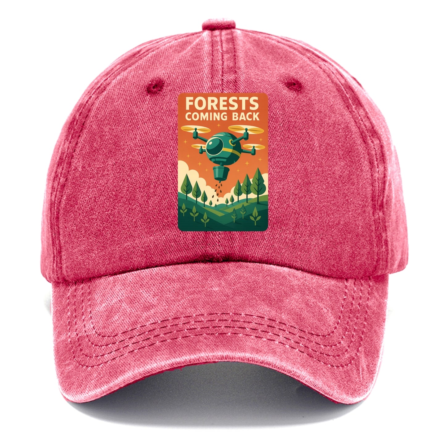 Reforestation drone planting millions of trees - "Forests Coming Back" - nature - Classic Cap - Pomegranate Blush(Pink)