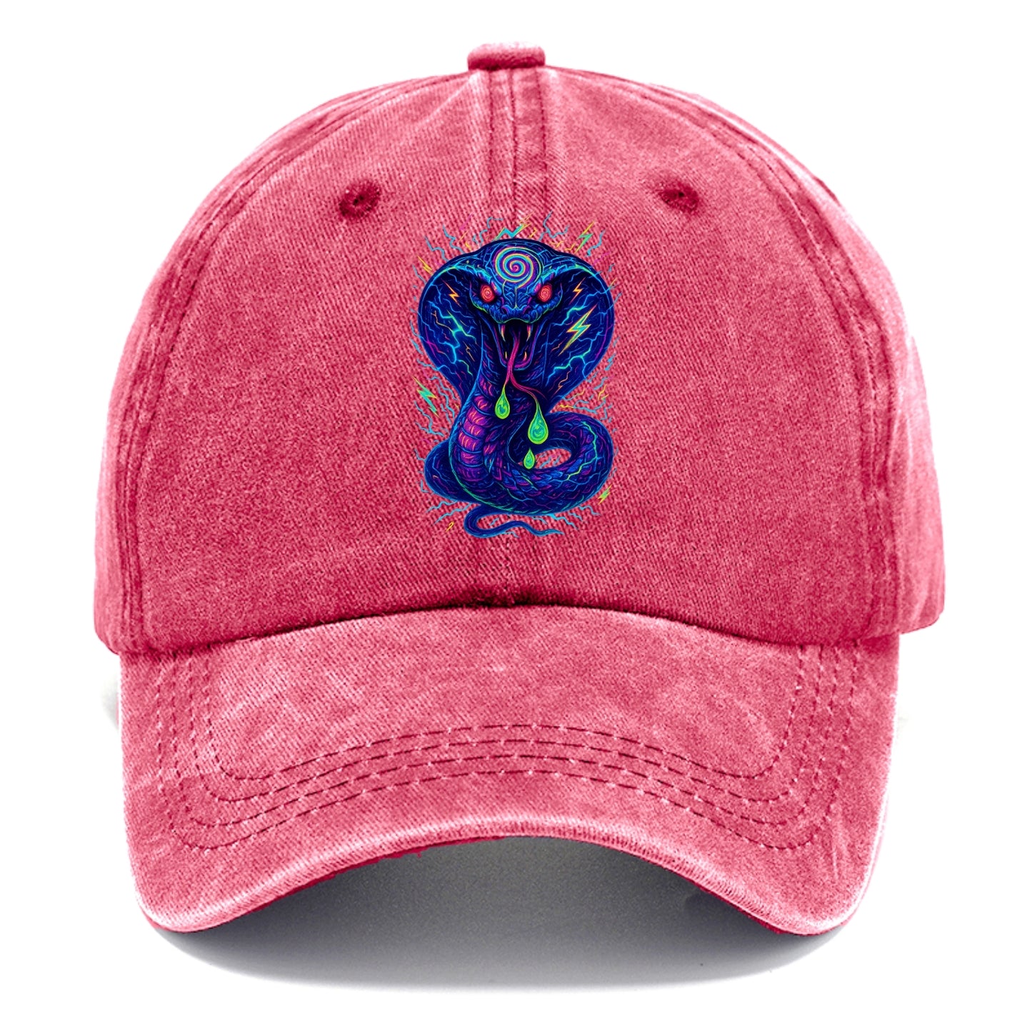Mesmerizing cobra with hypnotic spiral patterns in the hood, scales that shimmer with - Classic Cap - Pomegranate Blush(Pink)