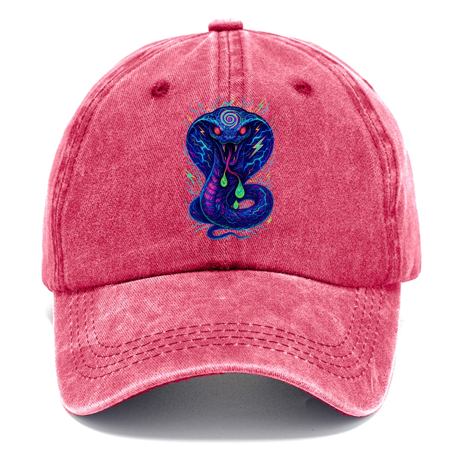 Mesmerizing cobra with hypnotic spiral patterns in the hood, scales that shimmer with - Classic Cap - Pomegranate Blush(Pink)