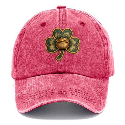 ST PATRICKS CLOVER - lucky clover with gold in green and gold , Irish luck - Classic Cap - Pomegranate Blush(Pink)