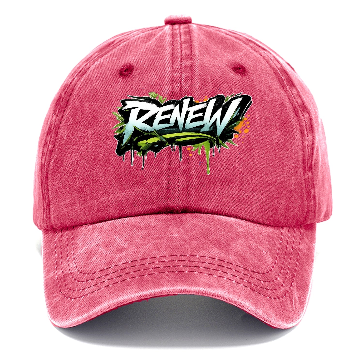 Bold typography design - "RENEW" - starting fresh, regenerating - Classic Cap - Pomegranate Blush(Pink)