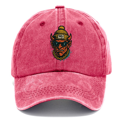 Winston-Salem Demon wearing Wake Forest beanie with WF patch - Classic Cap - Pomegranate Blush(Pink)