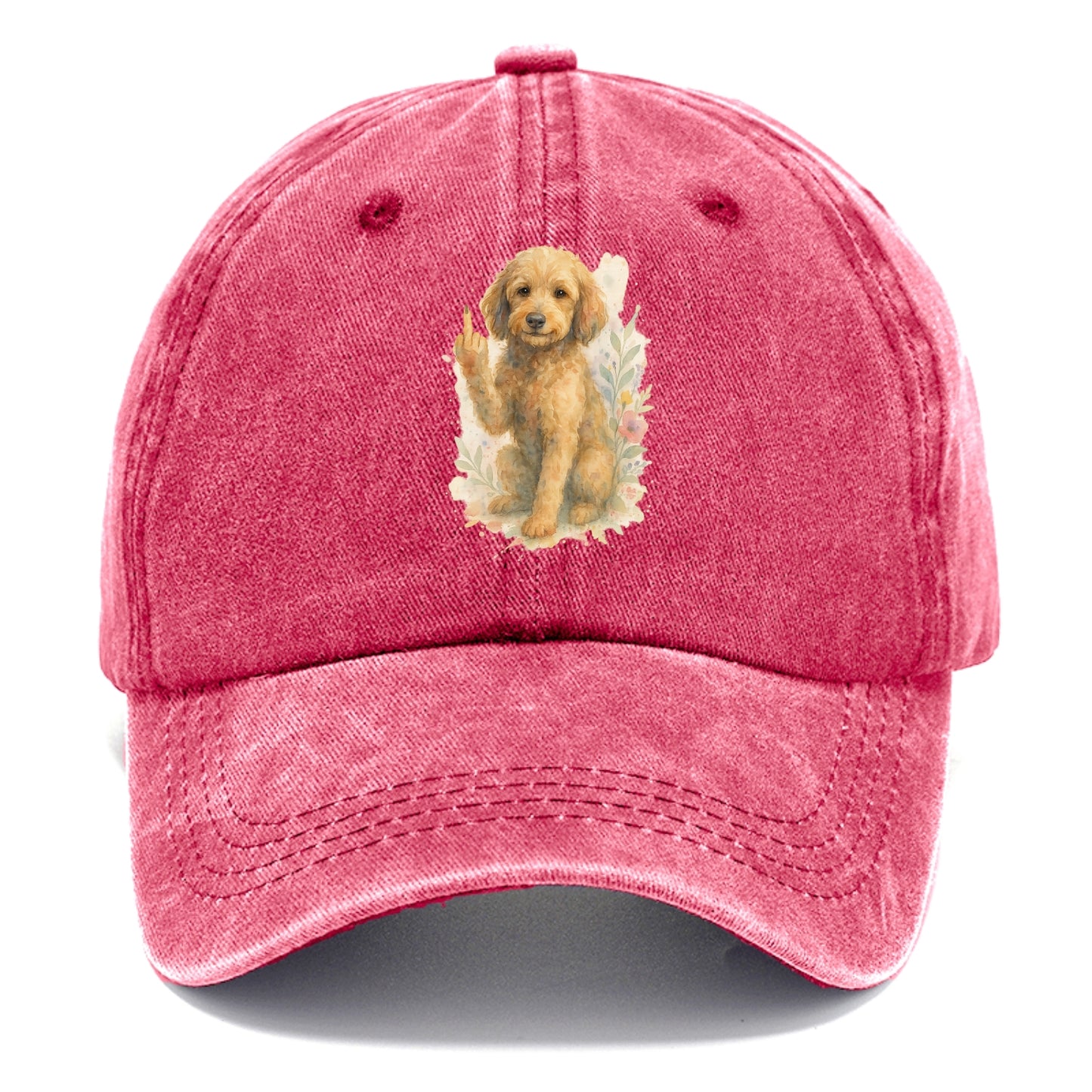 Labradoodle hypoallergenic with wavy coat, intelligent eyes, paw raised - Classic Cap - Pomegranate Blush(Pink)
