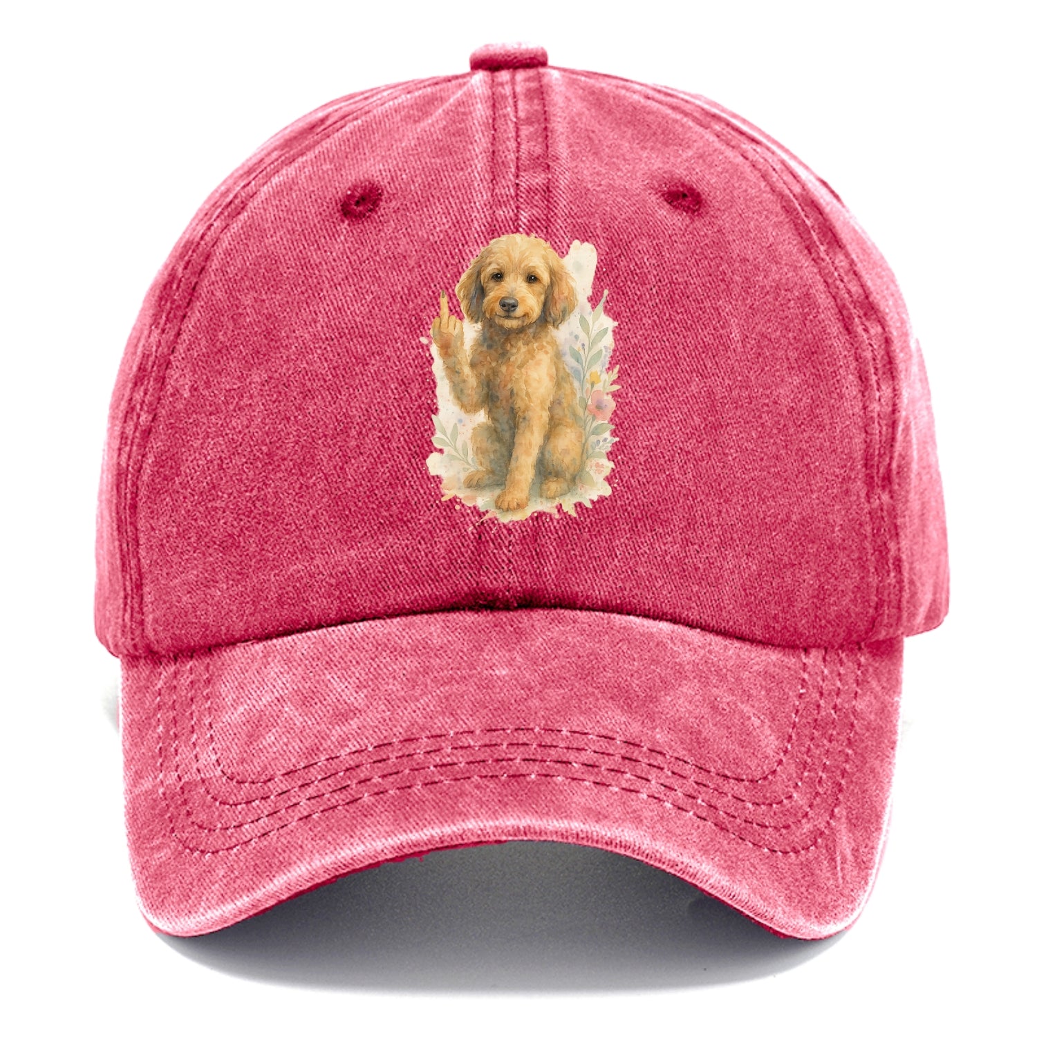 Labradoodle hypoallergenic with wavy coat, intelligent eyes, paw raised - Classic Cap - Pomegranate Blush(Pink)