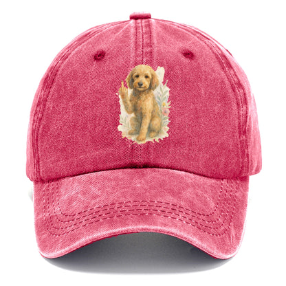 Labradoodle hypoallergenic with wavy coat, intelligent eyes, paw raised - Classic Cap - Pomegranate Blush(Pink)