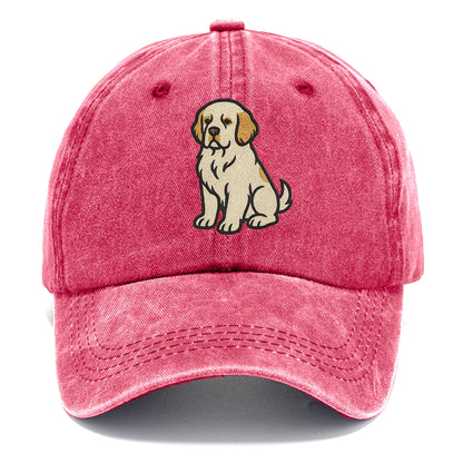 Clumber Spaniel - White with lemon markings embroidered pose - Classic Cap - Pomegranate Blush(Pink)
