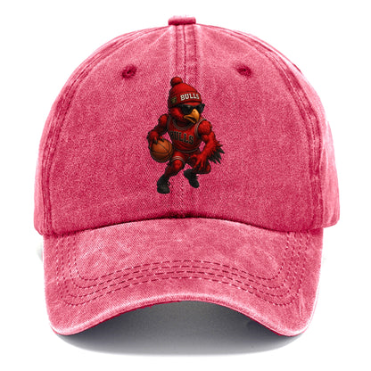 Windy City Hawk wearing Bulls beanie with six rings patch and wayfarer sunglasses - Classic Cap - Pomegranate Blush(Pink)