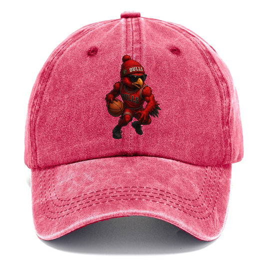 Windy City Hawk wearing Bulls beanie with six rings patch and wayfarer sunglasses - Classic Cap - Pomegranate Blush(Pink)