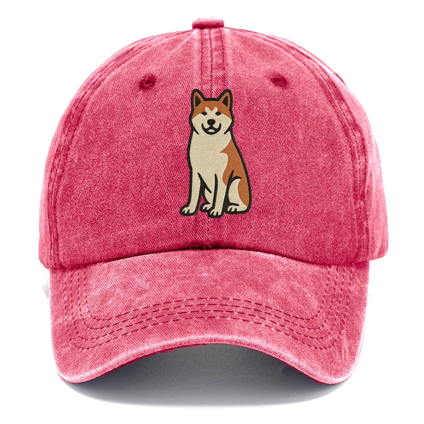 Akita - White and red sitting pose - Classic Cap - Pomegranate Blush(Pink)