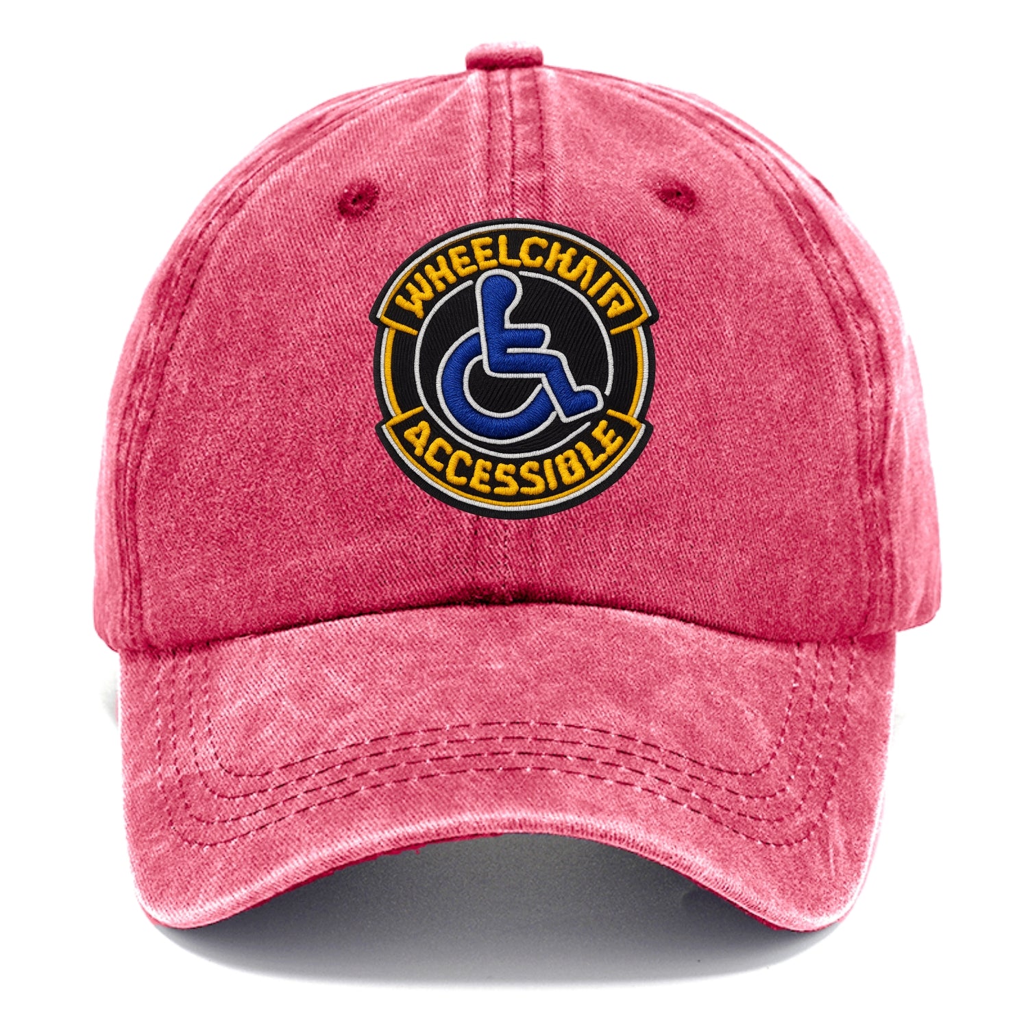 WHEELCHAIR ACCESSIBLE - accessibility symbol in blue , inclusion - Classic Cap - Pomegranate Blush(Pink)