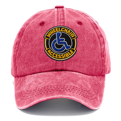 WHEELCHAIR ACCESSIBLE - accessibility symbol in blue , inclusion - Classic Cap - Pomegranate Blush(Pink)