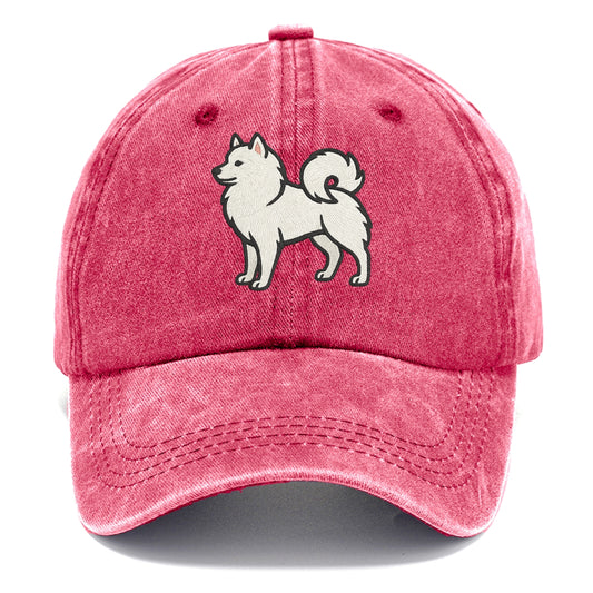 American Eskimo Dog - White spitz embroidered standing design - Classic Cap - Pomegranate Blush(Pink)