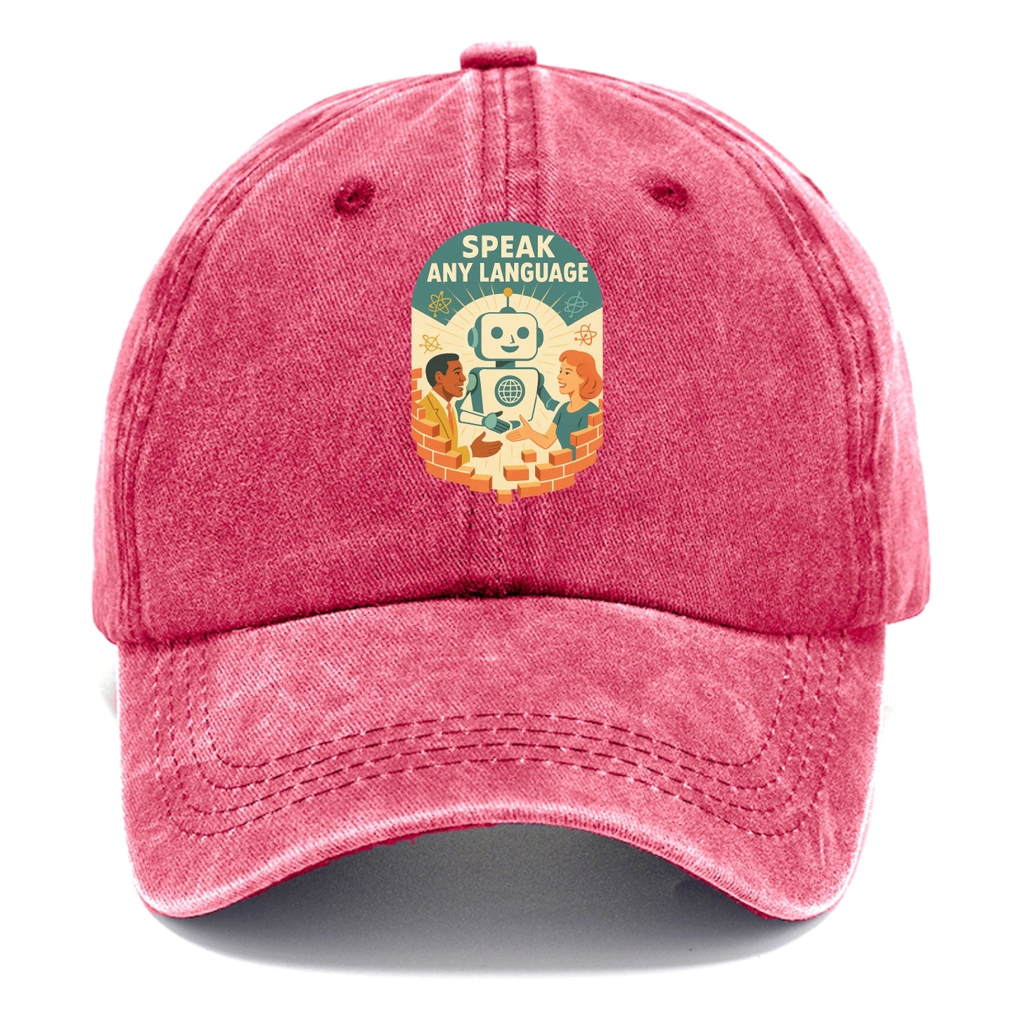 Language learning AI breaking down barriers - "Speak Any Language" - communication - Classic Cap - Pomegranate Blush(Pink)