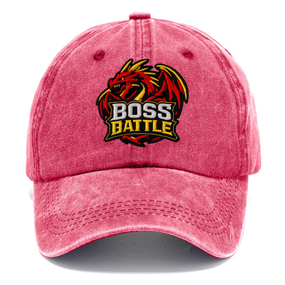 BOSS BATTLE - dragon silhouette in red and gold , raid - Classic Cap - Pomegranate Blush(Pink)