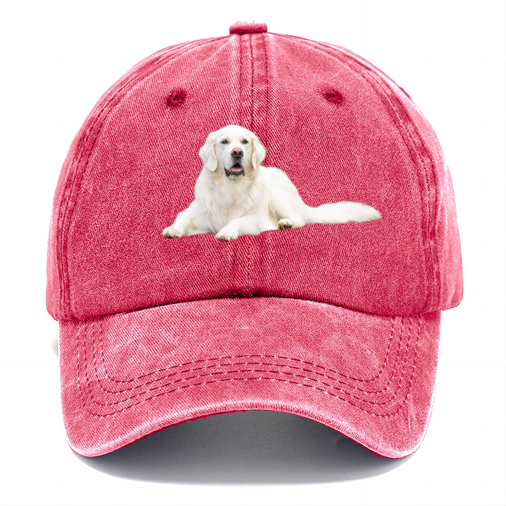 Men's Golden Retriever Embroidered Baseball Cap - Washed Cotton Adjustable Dad Hat