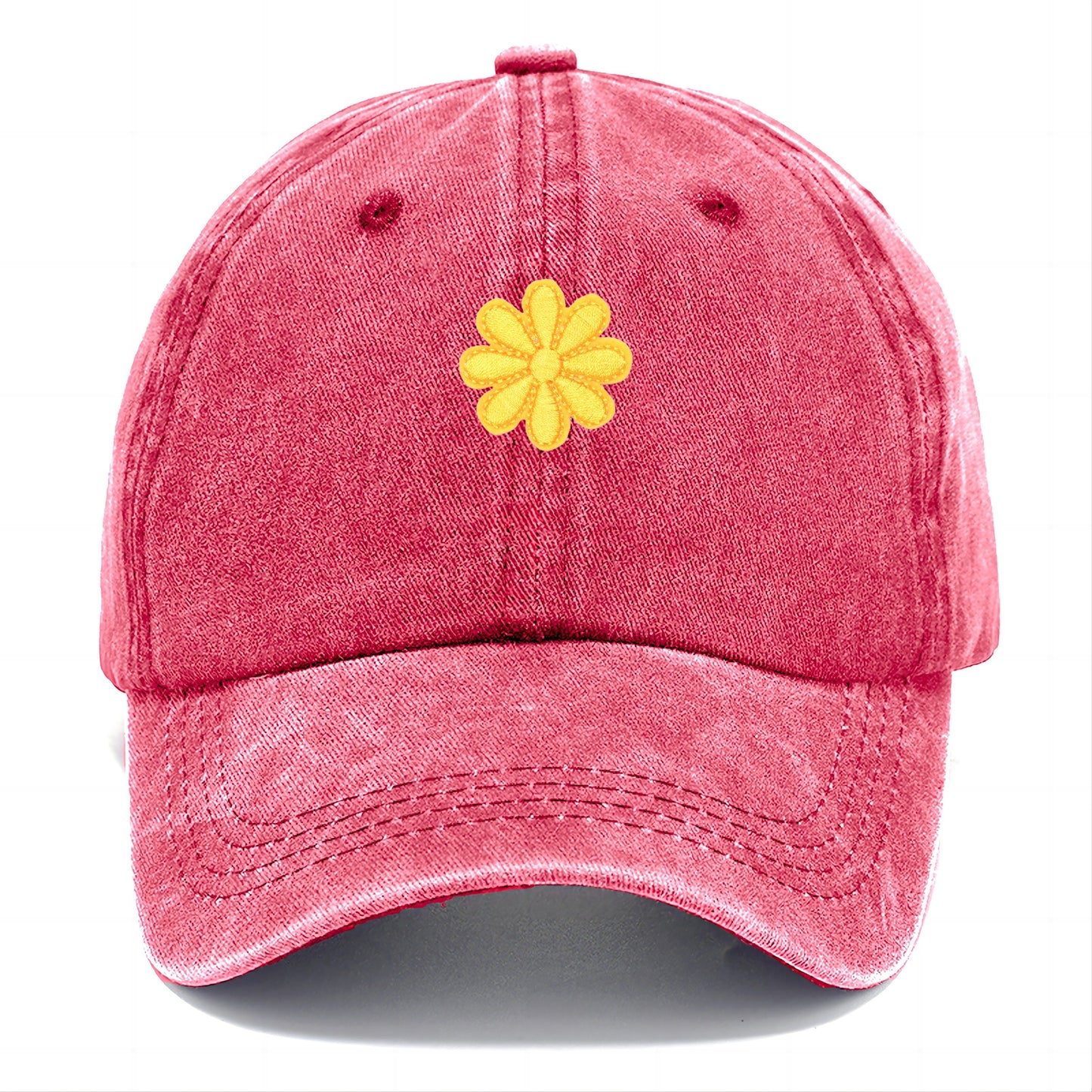 Gorra clásica Pandaize con diseño floral bordado en amarillo. Gorra de béisbol ajustable para hombre y mujer. Protección solar. Estilo casual y deportivo.