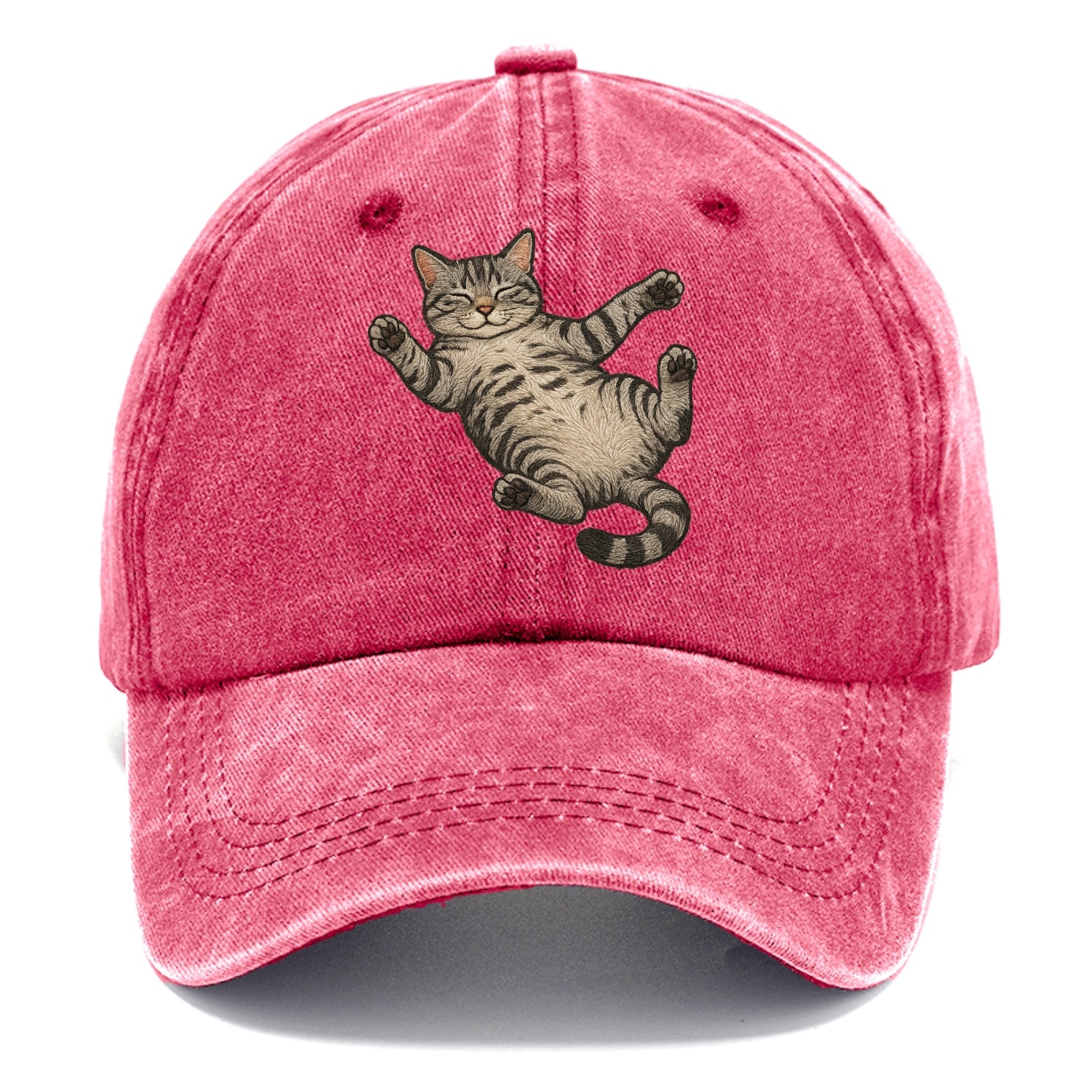 American Shorthair  fully relaxed sprawl Classic Cap - Pomegranate Blush(Pink)