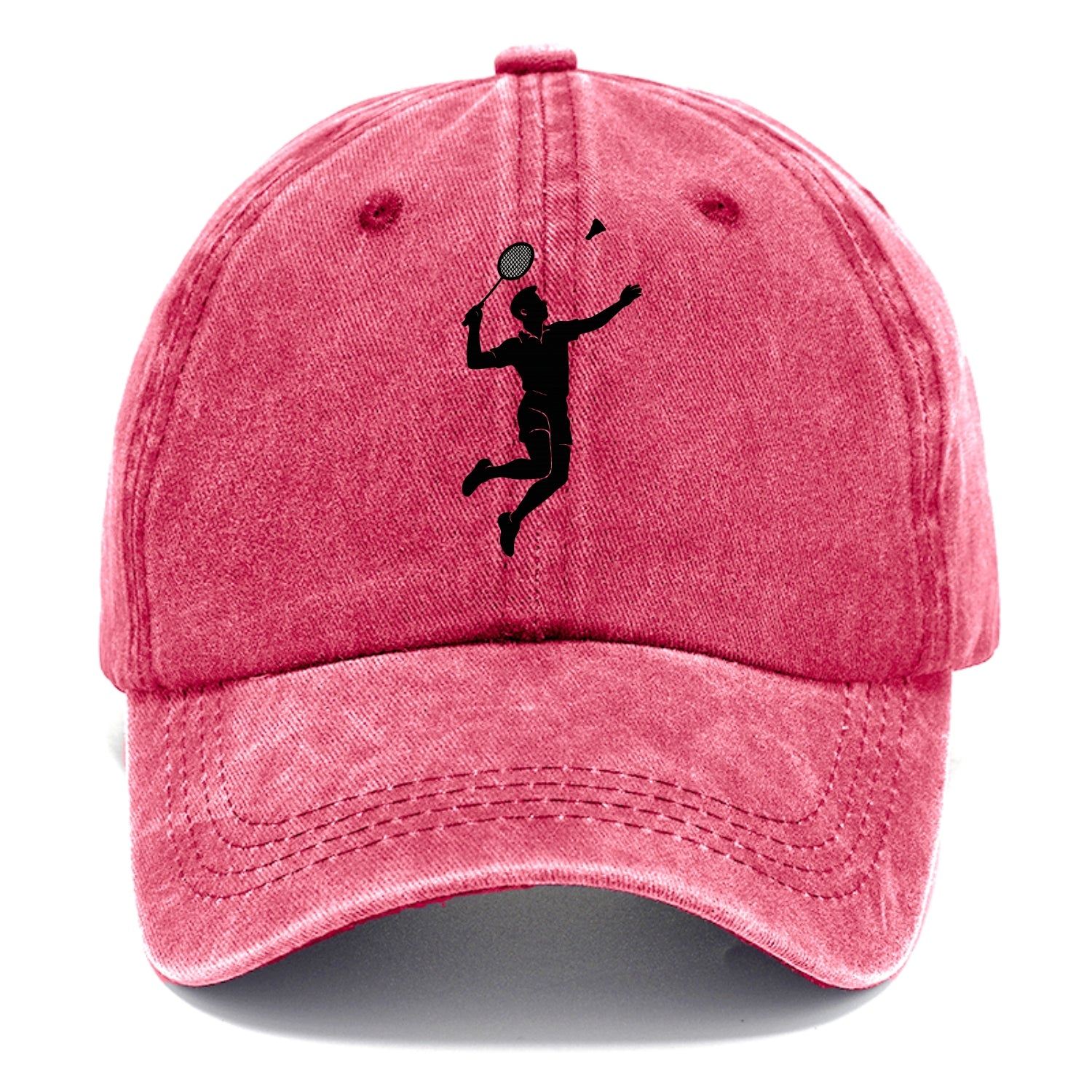 Badminton player jumping for a smash - Classic Cap - Pomegranate Blush(Pink)