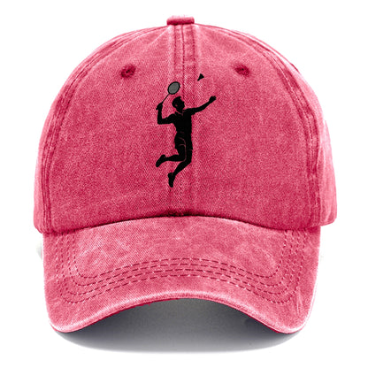 Badminton player jumping for a smash - Classic Cap - Pomegranate Blush(Pink)