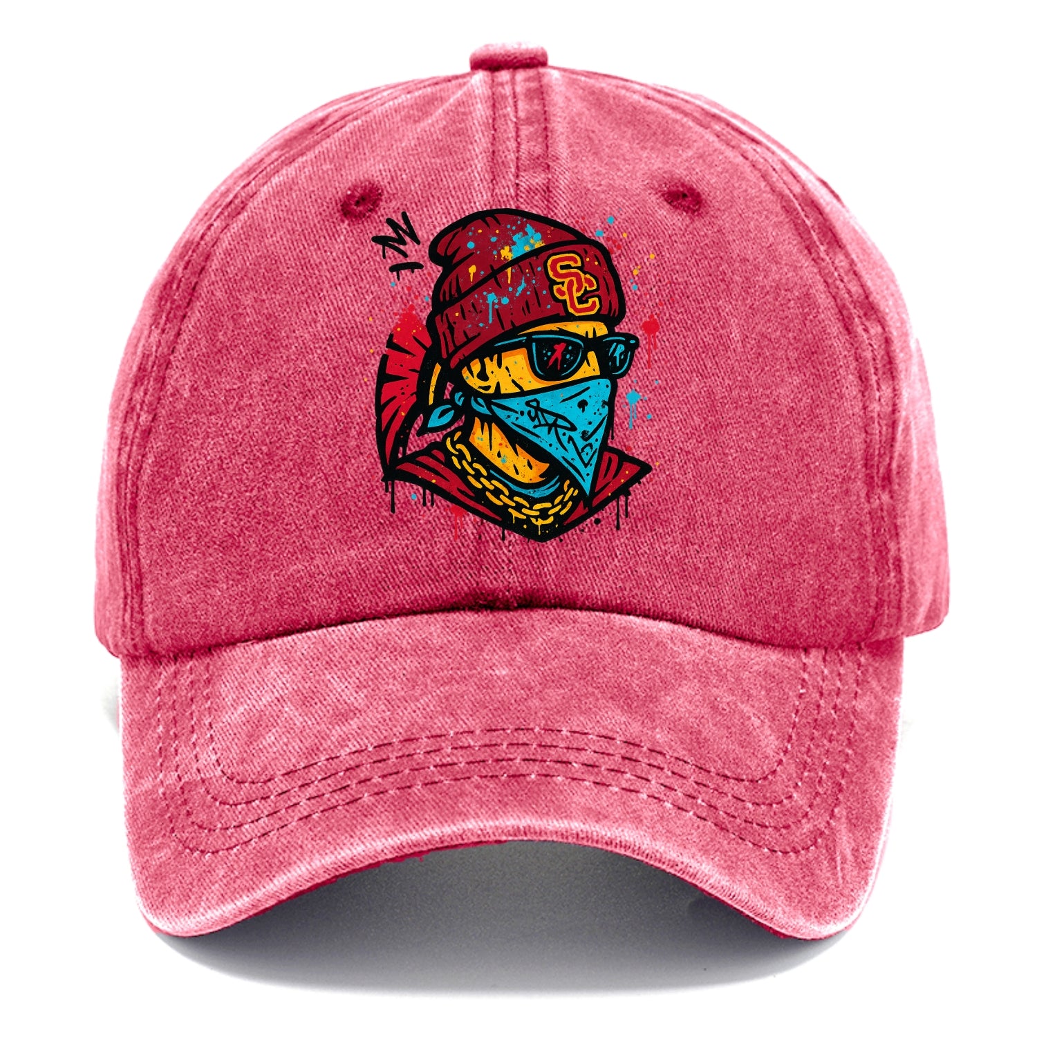 Los Angeles Trojan wearing USC beanie with SC patch - Classic Cap - Pomegranate Blush(Pink)