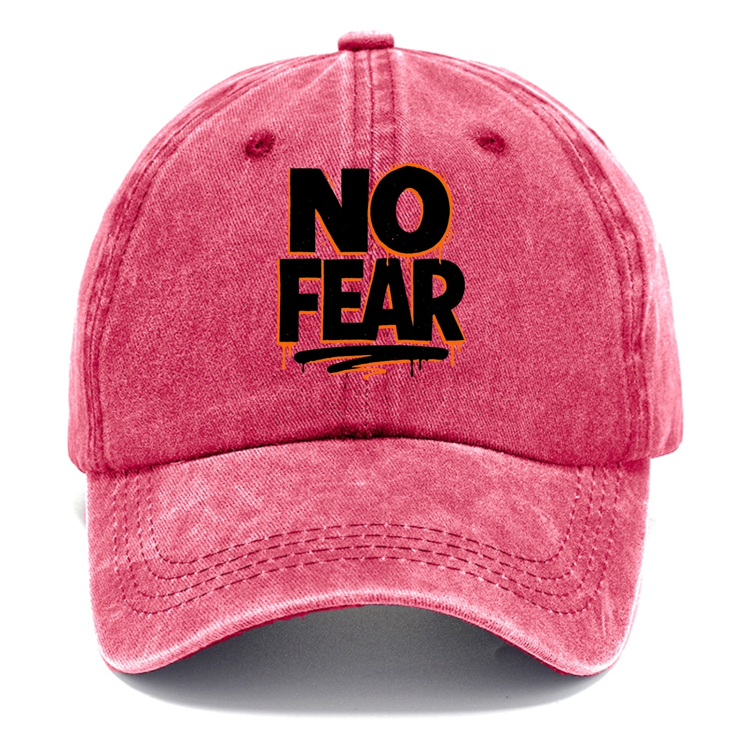 Bold typography design - "NO FEAR" - courage, bravery - Classic Cap - Pomegranate Blush(Pink)