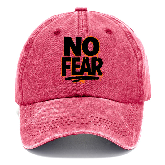 Bold typography design - "NO FEAR" - courage, bravery - Classic Cap - Pomegranate Blush(Pink)