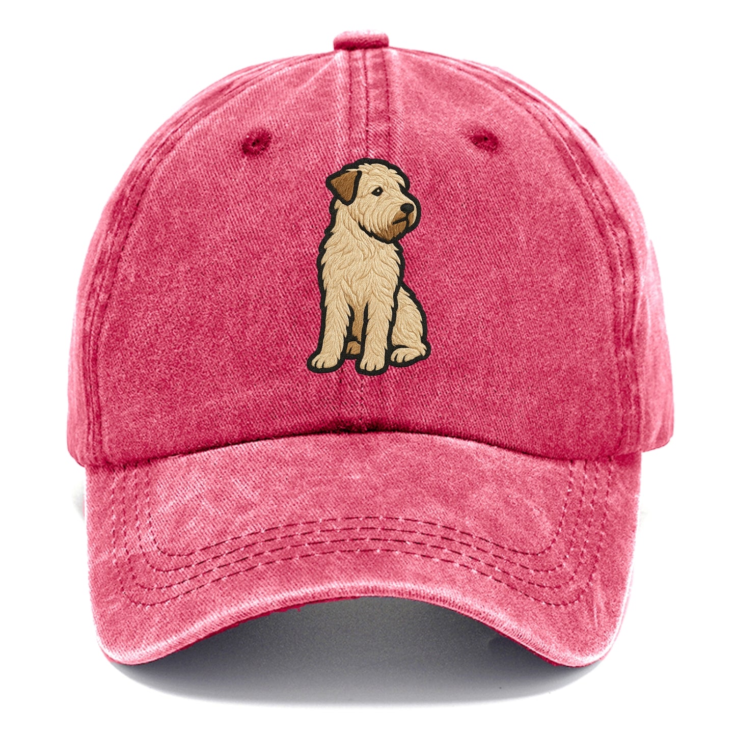 Soft Coated Wheaten Terrier - Light tan flowing coat embroidered pose - Classic Cap - Pomegranate Blush(Pink)
