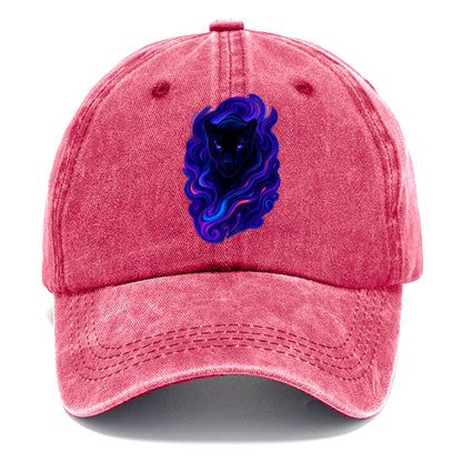 Sleek black panther emerging from swirls of deep purple and electric blue, - Classic Cap - Pomegranate Blush(Pink)