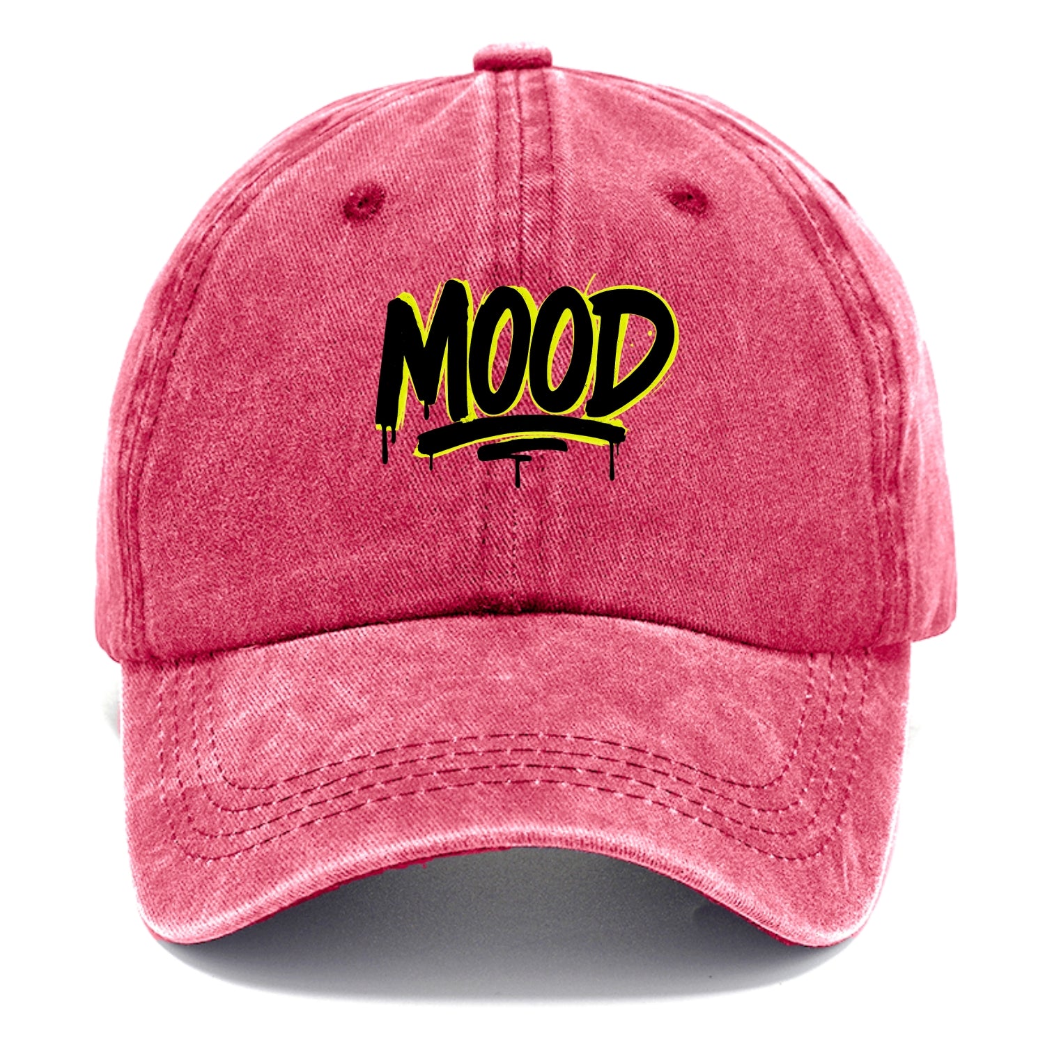 Bold typography design - "MOOD" - current state, feeling it - Classic Cap - Pomegranate Blush(Pink)