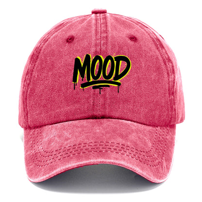 Bold typography design - "MOOD" - current state, feeling it - Classic Cap - Pomegranate Blush(Pink)
