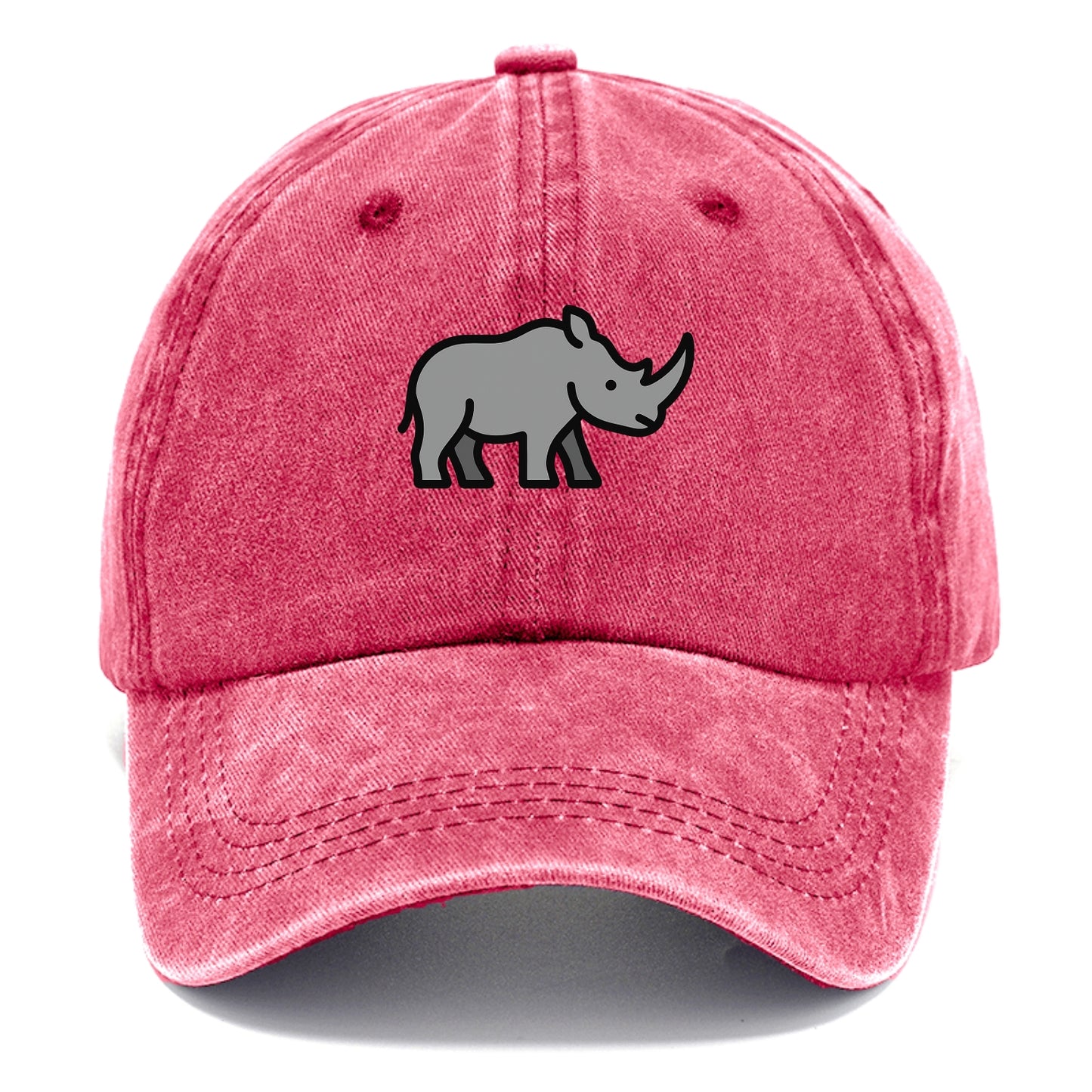 Rhinoceros - Gray with horn flat side profile - Classic Cap - Pomegranate Blush(Pink)