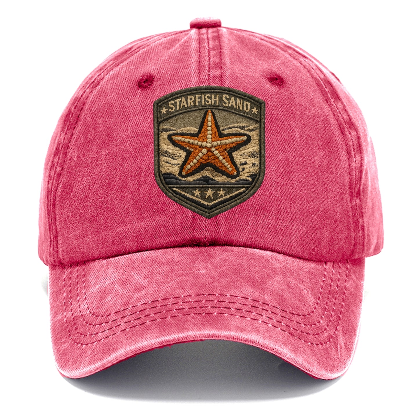 STARFISH SAND - sea star in orange and tan , beachcomber - Classic Cap - Pomegranate Blush(Pink)