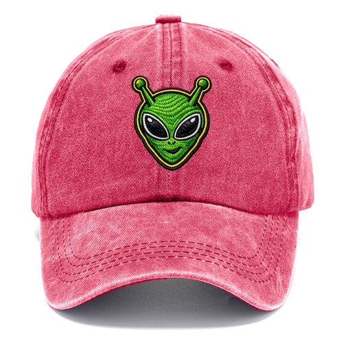 ALIEN MARTIAN - green alien with antenna in green , little green man - Classic Cap