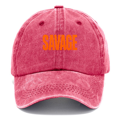 Bold typography design - "SAVAGE" - fierce attitude, taking no prisoners - Classic Cap - Pomegranate Blush(Pink)