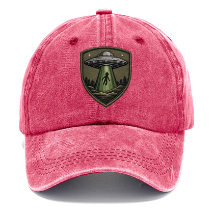 UFO ALIEN - flying saucer with beam in silver and green , extraterrestrial - Classic Cap - Pomegranate Blush(Pink)