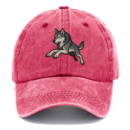 Wolf Leaping Action  - Classic Cap - Pomegranate Blush(Pink)