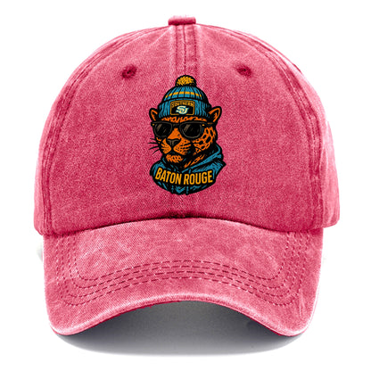 Baton Rouge Jaguar wearing Southern beanie with SU patch - Classic Cap - Pomegranate Blush(Pink)