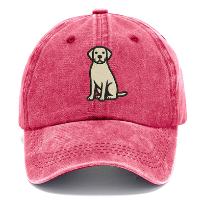Goldador - Golden Lab mix sitting pose - Classic Cap - Pomegranate Blush(Pink)