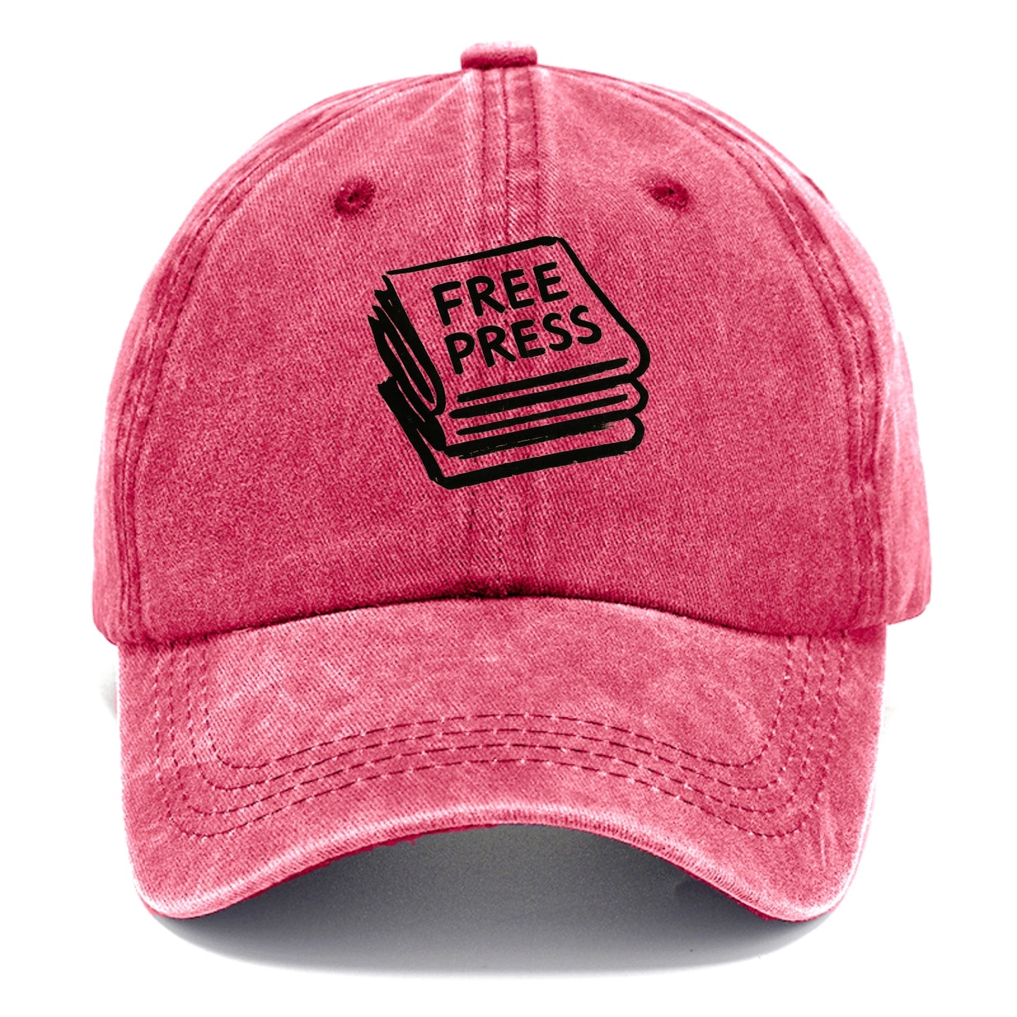 Stack of newspapers - free press bold ink brushstrokes - Classic Cap - Pomegranate Blush(Pink)