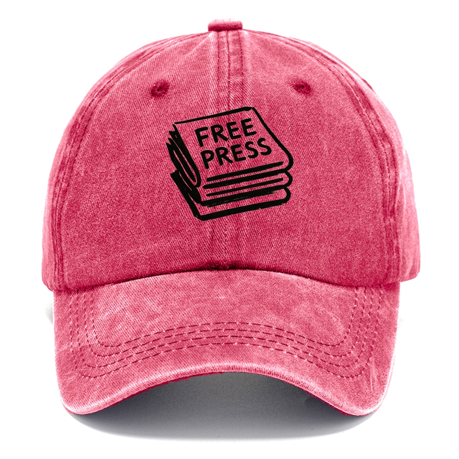 Stack of newspapers - free press bold ink brushstrokes - Classic Cap - Pomegranate Blush(Pink)