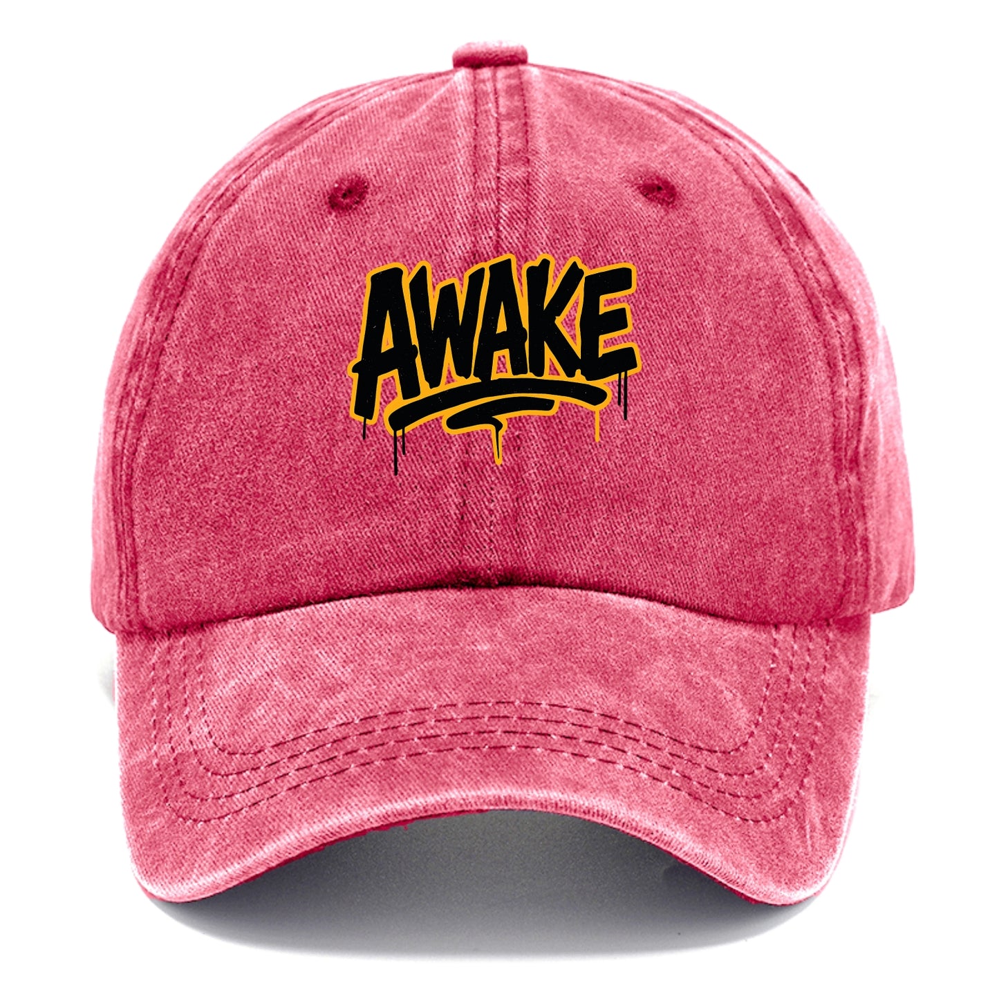 Bold typography design - "AWAKE" - conscious, aware, alert - Classic Cap - Pomegranate Blush(Pink)