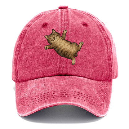 Manx  fully relaxed sprawled out embroid Classic Cap - Pomegranate Blush(Pink)